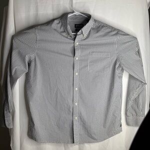 Chaps Black and White Casual Button Down Shirt